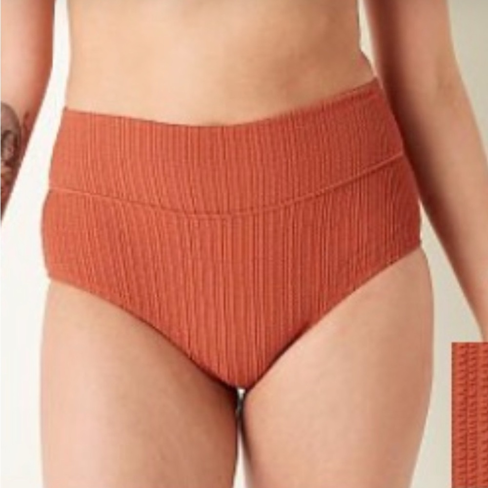 PINK VICTORIA’s SECRET NWT crinkle high waist shortie bikini bottom rust orange